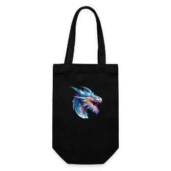 Dessin à l’aquarelle du dragon - Sac à bouteille - noir - Devant