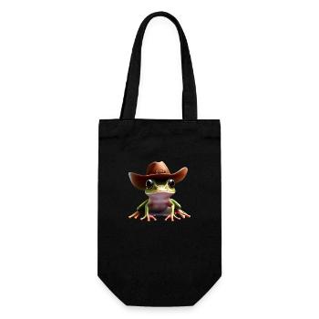 Cowboy Frog - Gift Bag for Bottles - black - Front