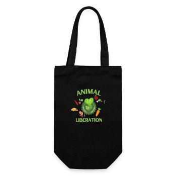 Animal Liberation, organic vegan - Gift Bag for Bottles - black - Front