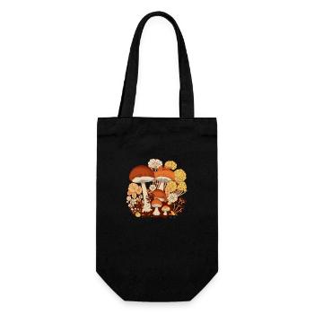 Flowers and mushrooms n°5 - Gift Bag for Bottles - black - Front