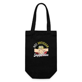 Not Antiguan But Supportive Country Travel - Geschenkbeutel für Flaschen - Schwarz - Vorne