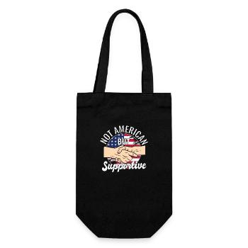 Not American But Supportive Travel Tourist USA - Geschenkbeutel für Flaschen - Schwarz - Vorne