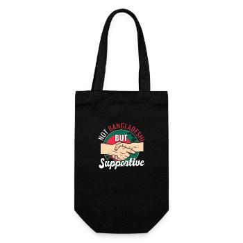 Not Bangladeshi But Supportive Country Travel - Gift Bag for Bottles - black - Front