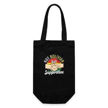 Not Bolivian But Supportive Country Travel - Geschenkbeutel für Flaschen - Schwarz - Vorne