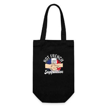 Not French But Supportive Country Traveler France - Geschenkbeutel für Flaschen - Schwarz - Vorne