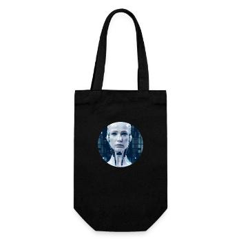 KI Robot/ Ai Roboter/ Cyborg/Cyberpunk - Gift Bag for Bottles - black - Front