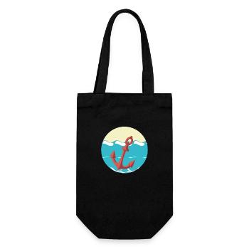 Anchor - Waves - Gift Bag for Bottles - black - Front