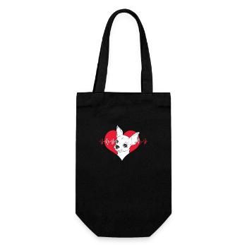 Chihuahua Herzschlag - Geschenkbeutel für Flaschen - Schwarz - Vorne