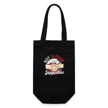 Not Slovak But Supportive Country Traveler - Gift Bag for Bottles - black - Front