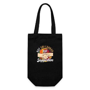 Not Sri Lankan But Supportive Country Traveler - Gift Bag for Bottles - black - Front