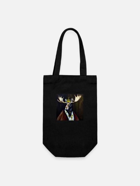 Moose in the crown - Gift Bag for Bottles - black