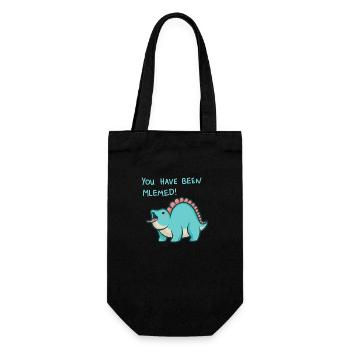 hugadino You have been mlemed! , süßer DInosaurier - Geschenkbeutel für Flaschen - Schwarz - Vorne