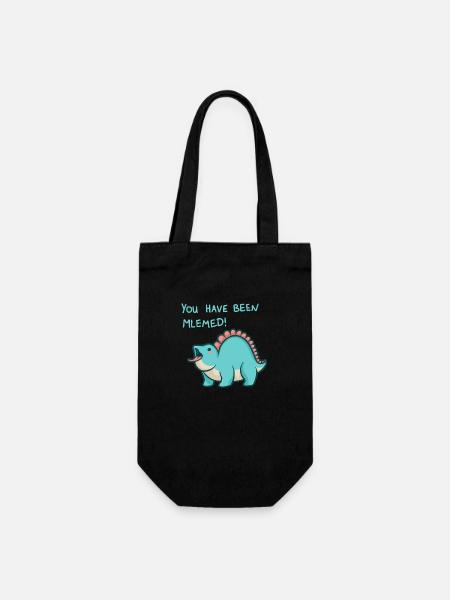 hugadino You have been mlemed! , cute dinosaur - Gift Bag for Bottles - black