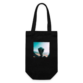 Alien Beach Selfie - Geschenkbeutel für Flaschen - Schwarz - Vorne