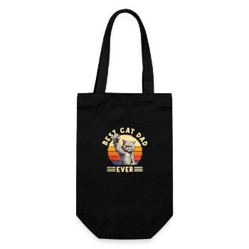 Cat Best Cat Dad Ever Cat Daddy Funny Saying - Gift Bag for Bottles - black - Front