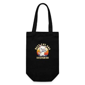 Cat Best Cat Dad Ever Cat Daddy Funny Saying - Gift Bag for Bottles - black - Front