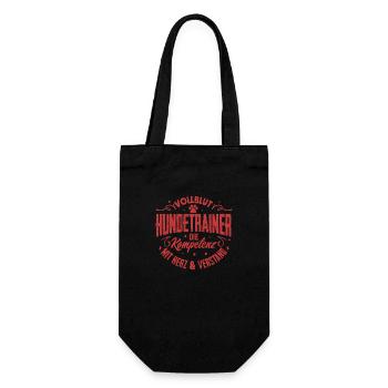 Vollblut Hundetrainer Hundetraining Hundeschule - Geschenkbeutel für Flaschen - Schwarz - Vorne