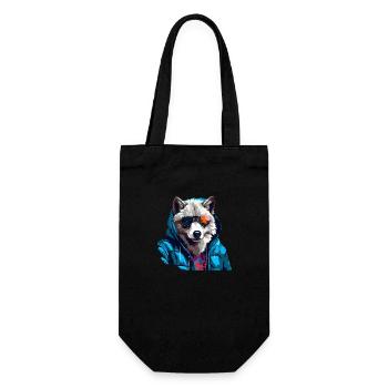 Street style polar wolf | Wolf lovers - Gift Bag for Bottles - black - Front