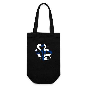 Finlande Drapeau Suomi Drapeau finlandais utilisé Look - Sac à bouteille - noir - Devant