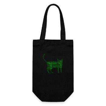 green kitten - Gift Bag for Bottles - black - Front