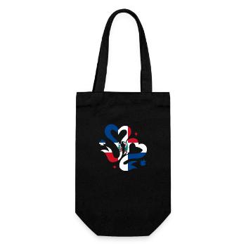 France Flag Distressed Look French Flag - Gift Bag for Bottles - black - Front
