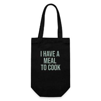 i have a meal to cook design for home cooks - Gift Bag for Bottles - black - Front