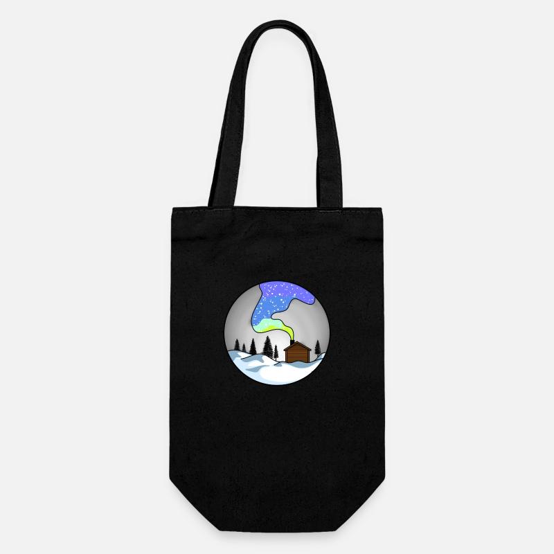 WINTERHAUS - Geschenkbeutel für Flaschen - Schwarz