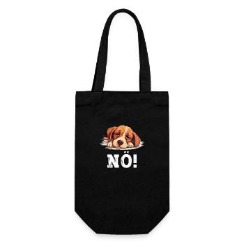 Hund Nö Einfach Nö No Nein Hündchen Lustig Spruch - Geschenkbeutel für Flaschen - Schwarz - Vorne