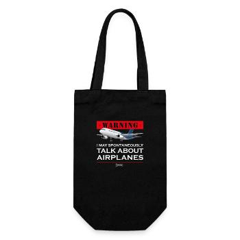Funny Pilot Crop Duster Aviation, I May Talk - Gift Bag for Bottles - black - Front