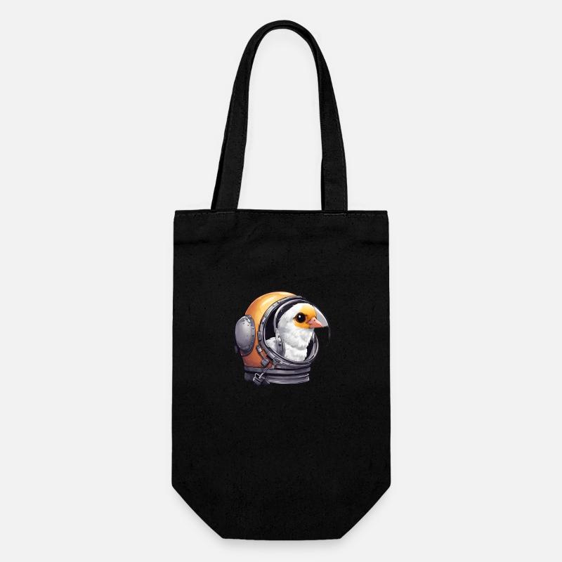 Oiseau mignon dans un casque d’astronaute - Sac à bouteille - noir