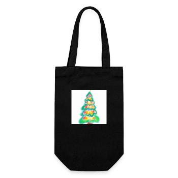 Weihnachtsbaum Tannenbaum - Geschenkbeutel für Flaschen - Schwarz - Vorne