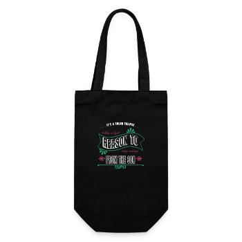 believe conspiracy present jokes earth christmas - Geschenkbeutel für Flaschen - Schwarz - Vorne