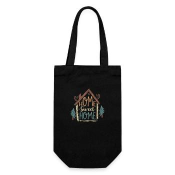 Home Sweet Home Home Owner Housewarming - Gift Bag for Bottles - black - Front