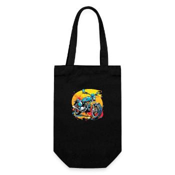 Vintage Motorcycle Retro Style - Graffiti - Gift Bag for Bottles - black - Front