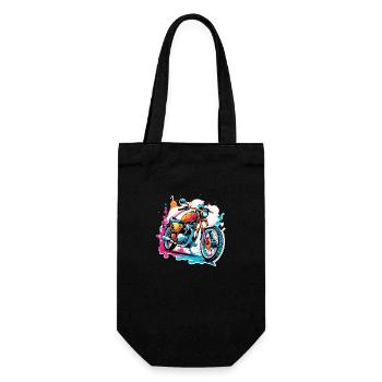 Vintage Motorcycle Retro Style - Graffiti - Gift Bag for Bottles - black - Front