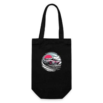 Japanese style car, JDM - Gift Bag for Bottles - black - Front