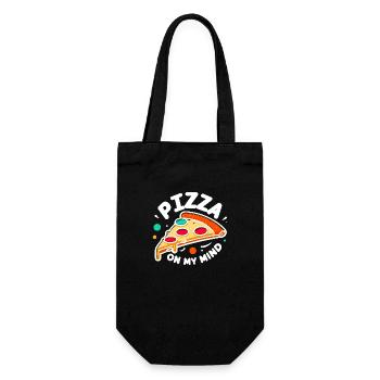 Pizza On My Mind - Gift Bag for Bottles - black - Front