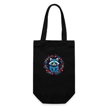 Racoon avec des ratons laveurs Xmas Elements - Sac à bouteille - noir - Devant
