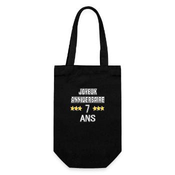 Joyeux Anniversaire 7 Ans - Sac à bouteille - noir - Devant