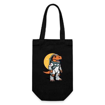 Dinosaurier Astronaut Illustration - Geschenkbeutel für Flaschen - Schwarz - Vorne