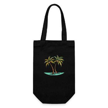 Palmen Insel - Geschenkbeutel für Flaschen - Schwarz - Vorne
