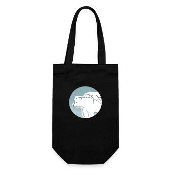 Polar bear with cub - Gift Bag for Bottles - black - Front