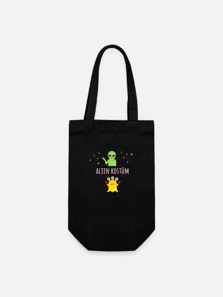 Alien Kostüm, Kostüm, alien, karneval - Geschenkbeutel für Flaschen - Schwarz