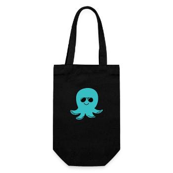oktopus cool - Geschenkbeutel für Flaschen - Schwarz - Vorne