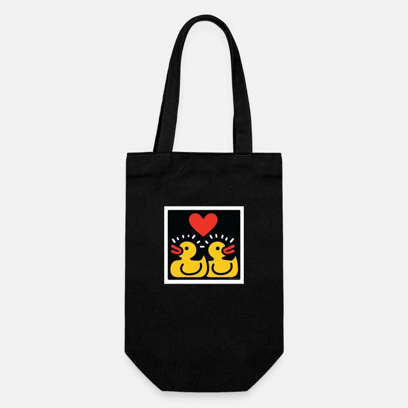 Canards d’amour - Sac à bouteille - noir