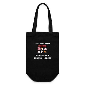 Tiere sind meine Freunde. - Geschenkbeutel für Flaschen - Schwarz - Vorne