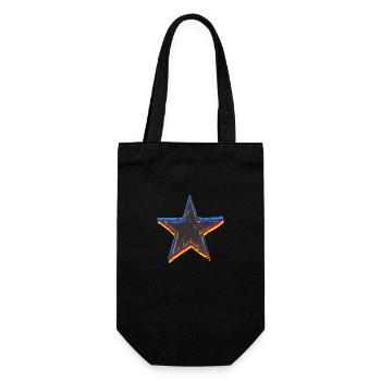 Star Drawn Path CMYK 02 - Gift Bag for Bottles - black - Front