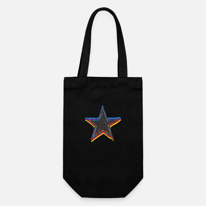 Chemin dessiné en étoile CMJN 02 - Sac à bouteille - noir