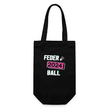 Federball 2024 Federballerin Federballspiel Spiel - Geschenkbeutel für Flaschen - Schwarz - Vorne