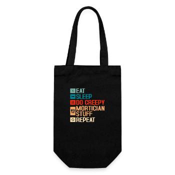 Eat Sleep Do Creepy Mortician Stuff Repeat Mortuar - Geschenkbeutel für Flaschen - Schwarz - Vorne